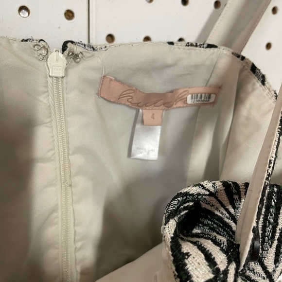 HUTCH Aidy Black Ivory Palm Print Midi Dress Button Front Womens - Picture 3 of 5